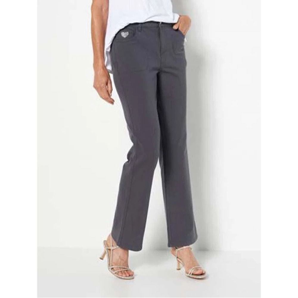 Quacker Factory Tall DreamJeannes 5-Pocket Boot-Cut Jeans Grey - Tall